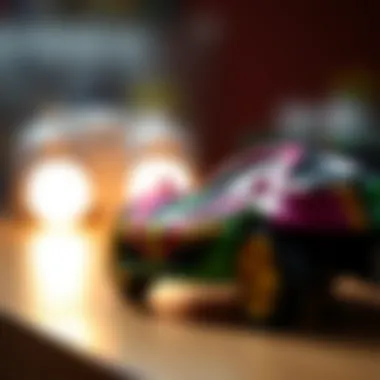 Close-up of a colorful remote-controlled car