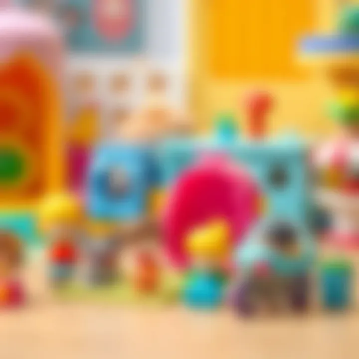 A collection of Polly Pocket toys in a playful setting