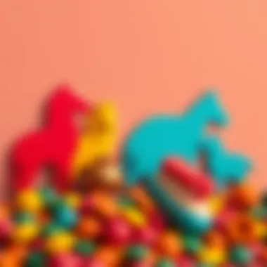 A vibrant palette of colors next to animal outlines for kids