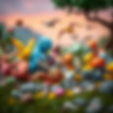 Diversity of Pokémon in Natural Habitats A vibrant depiction of various Pokémon in their natural habitats, showcasing diversity and evolution.