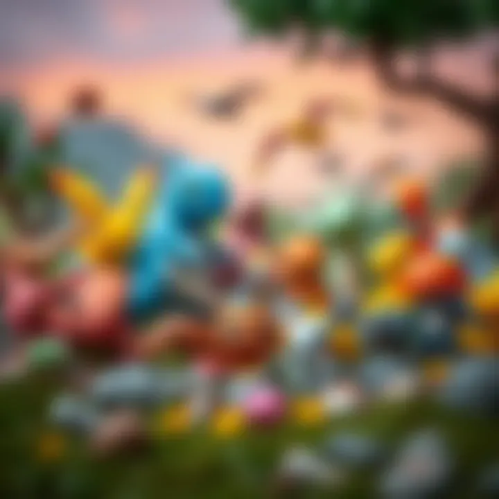 Diversity of Pokémon in Natural Habitats A vibrant depiction of various Pokémon in their natural habitats, showcasing diversity and evolution.