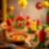 Colorful pizza toy set for imaginative play