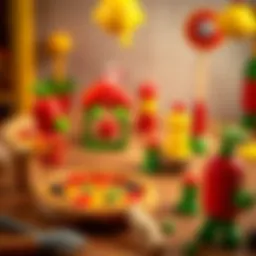 Colorful pizza toy set for imaginative play