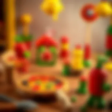 Colorful pizza toy set for imaginative play