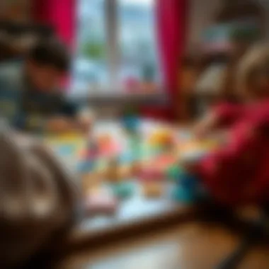 The Joy of Puzzle Play A colorful puzzle spread out on a table, engaging children in play