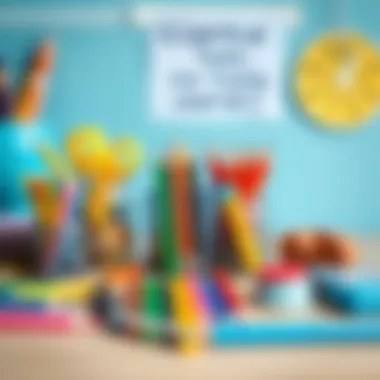 Essential Tools for Young Learners Colorful stationery items arranged neatly