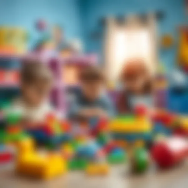 An engaging scene of children playing with innovative toys that promote creativity and learning.