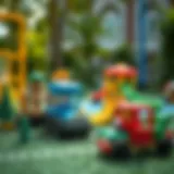 A vibrant playground showcasing various eco-friendly toys designed for children's development.