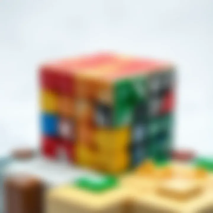 A historical timeline depicting the evolution of cube puzzles