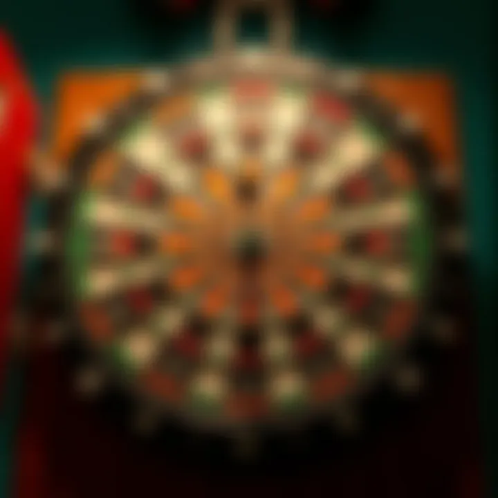 Colorful dartboard showcasing its engaging design