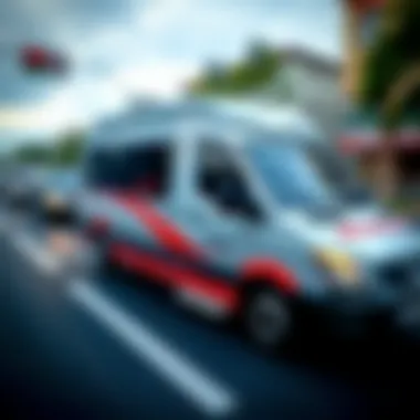 Efficient Delivery Service on the Move Quick delivery service van on the road