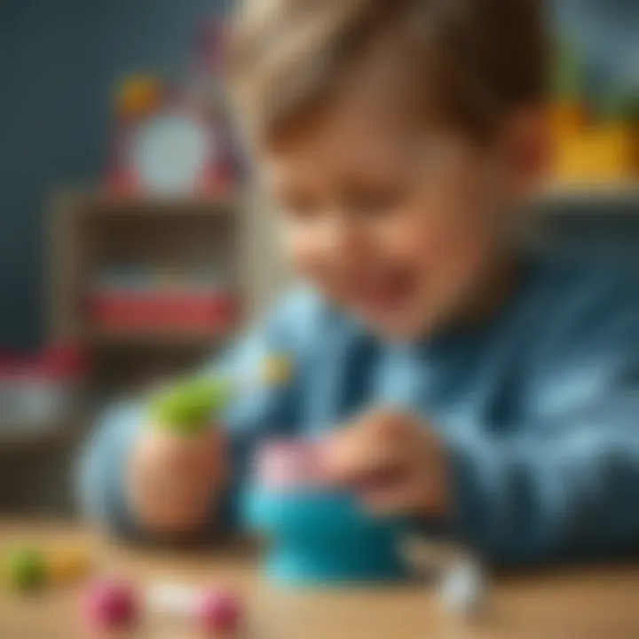 Learning Dental Skills through Play Child practicing dental skills with a toy