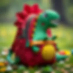 Colorful dinosaur-themed preschool backpack