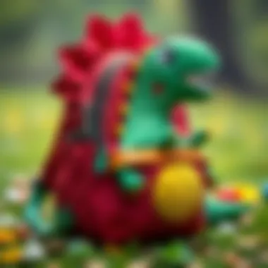 Colorful dinosaur-themed preschool backpack