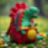 Vibrant Dinosaur Backpack Design Colorful dinosaur-themed preschool backpack