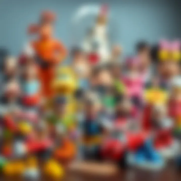 Disney Toys and Character Connection An artistic collage of Disney toys and their connection to characters