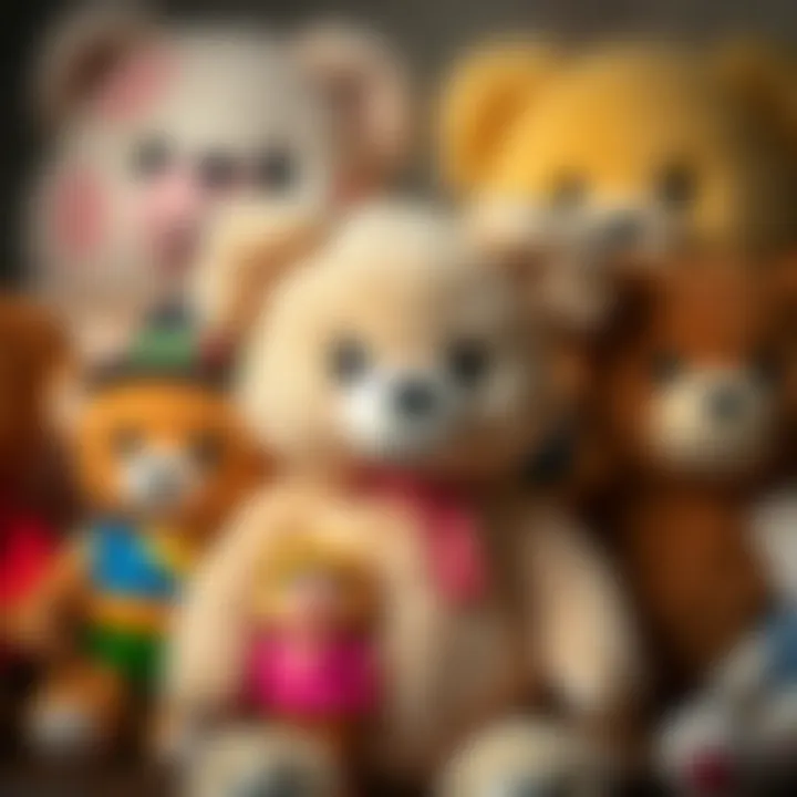 A diverse collection of teddy bears representing various cultures and backgrounds.