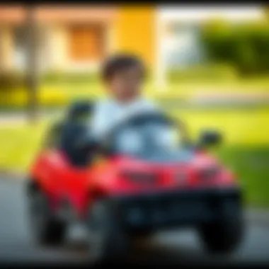 Safe Riding Experience for Kids Child safely enjoying a ride in an electric toy car