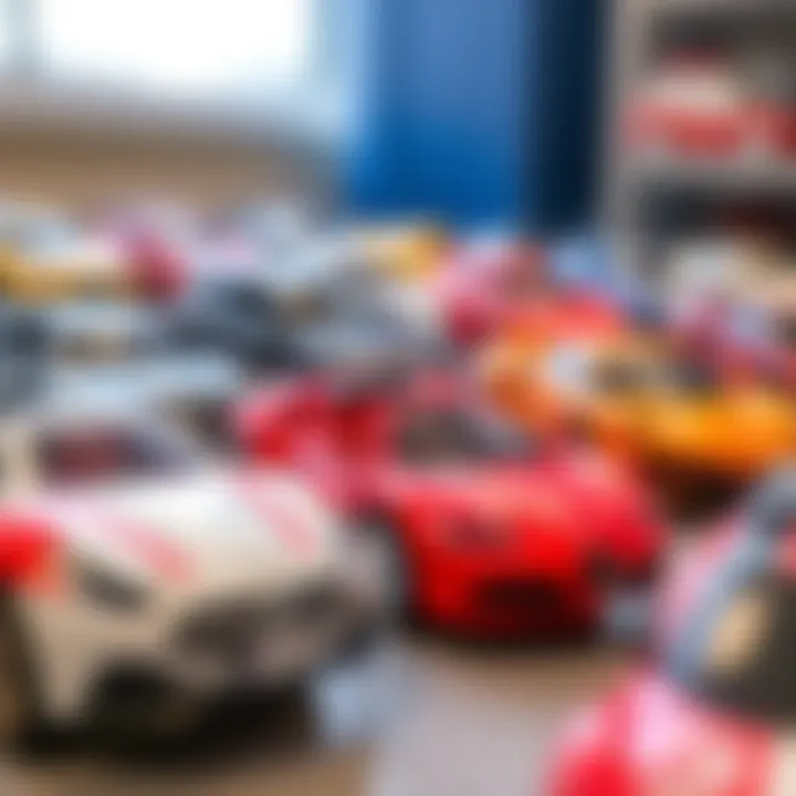 Diverse Models of Electric Toy Cars Variety of models of electric toy cars for children