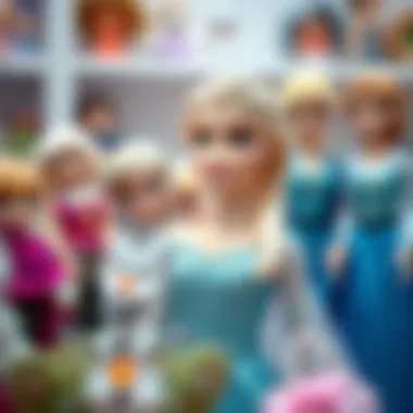 Parents selecting high-quality frozen dolls for their children