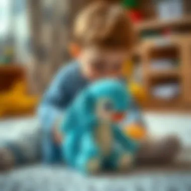 Child playing with E-Bebek Ayıcık, highlighting imaginative play.