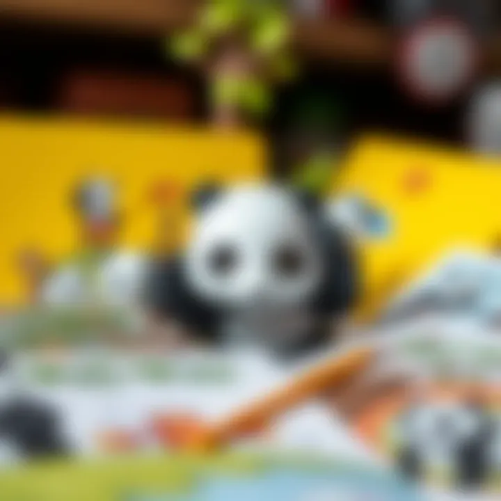 Educational materials featuring panda illustrations