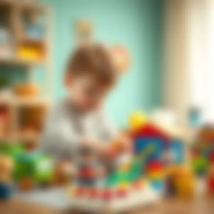 A child playing with educational toys