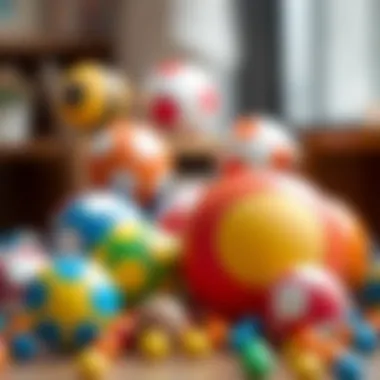 A vibrant assortment of colorful balls designed for children's play.