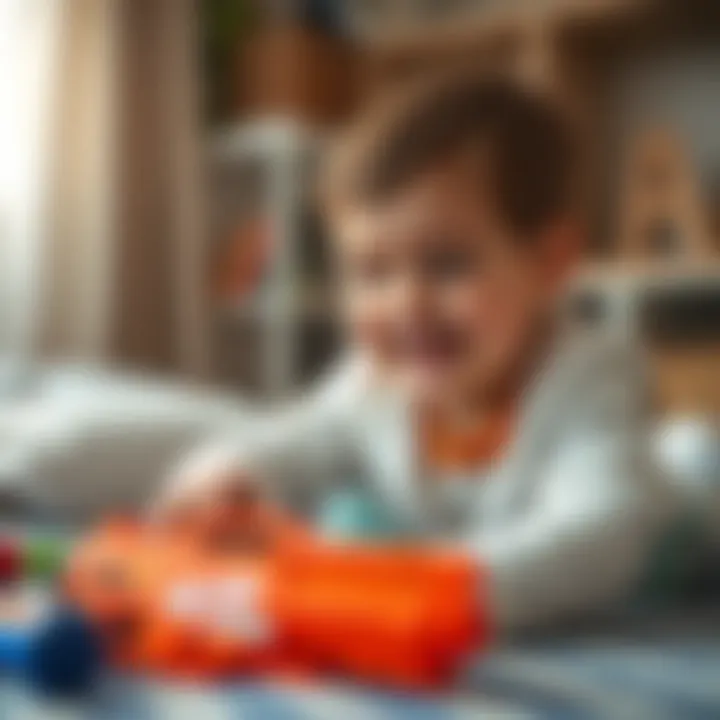 Enhancing Child Development through Play A child enjoying playtime with Nerf products, illustrating developmental benefits