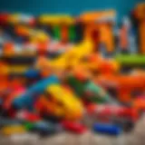 Diverse Nerf Toy Collection A colorful array of Nerf toys showcasing their variety