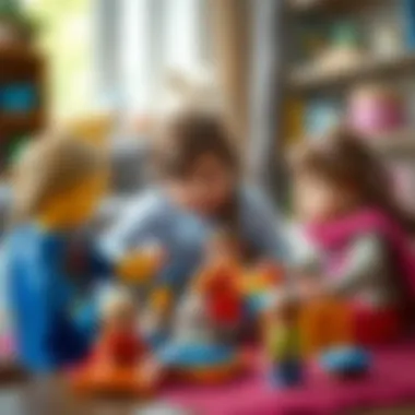 Family bonding over Lego Disney Frozen playtime