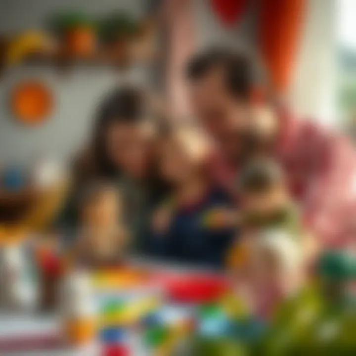 A family enjoying a fun toy painting session together