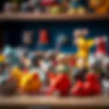 A colorful assortment of toy mice designed for children.