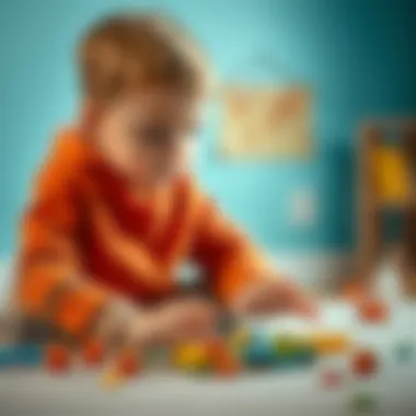 A child demonstrating fine motor skills through drop activities