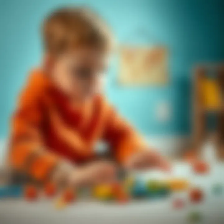 A child demonstrating fine motor skills through drop activities