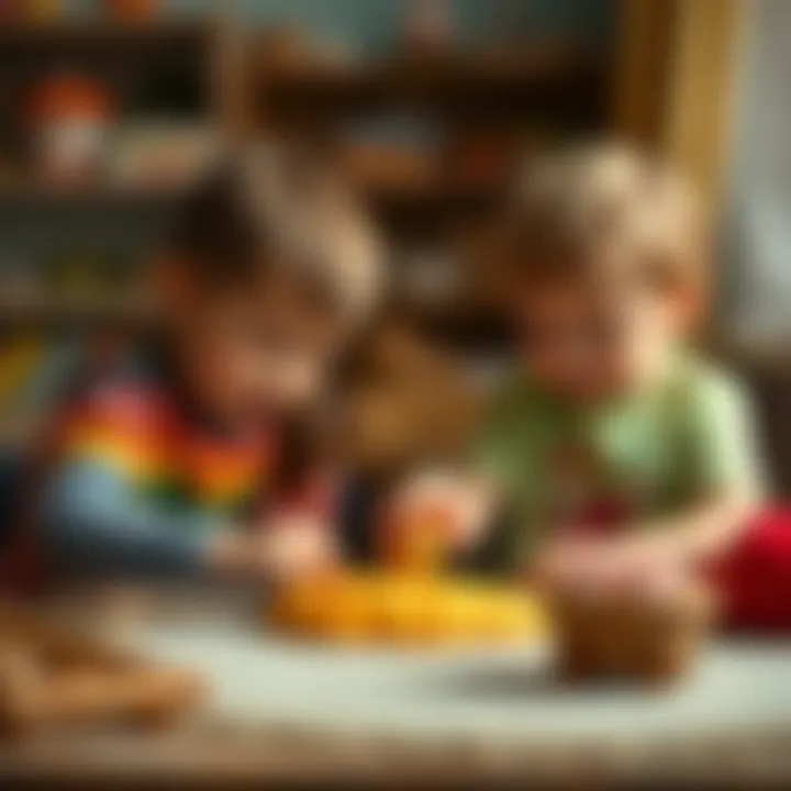 Children engaged in playdough activities