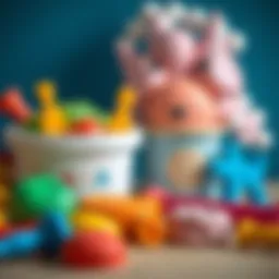 Colorful playdough tools arranged neatly