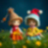 A whimsical collection of hat-wearing dolls showcasing various designs