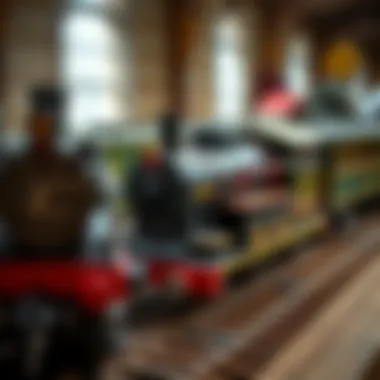 Historical model trains displaying the evolution of toy designs