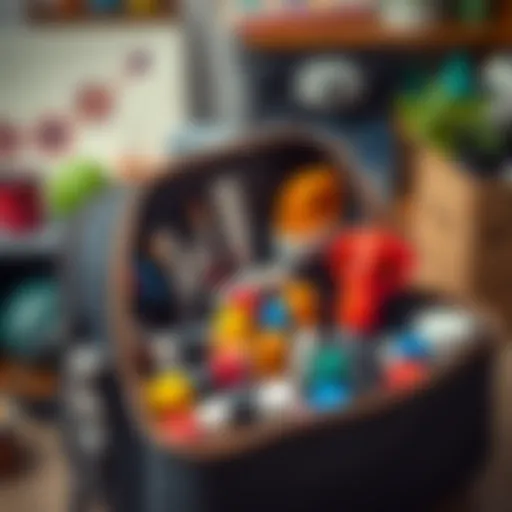 Stylish hobby bag showcasing organized art supplies