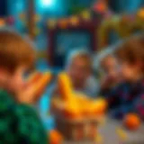 Kids enjoying a playful hot dog game