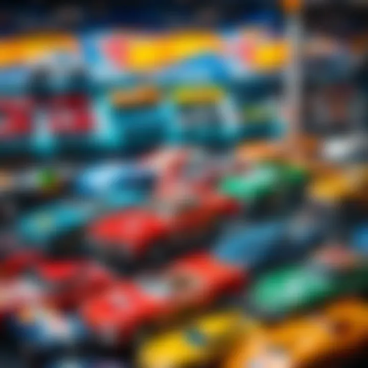 Collector's display of rare Hot Wheels models