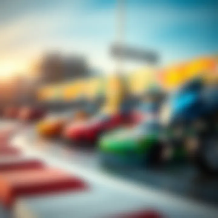 Hot Wheels cars in a dynamic race setting