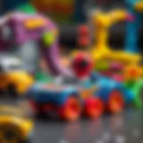 Colorful Hot Wheels octopus car wash set with toys