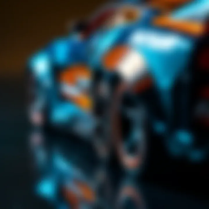 Detailed view of a Hot Wheels Premium Fast and Furious car