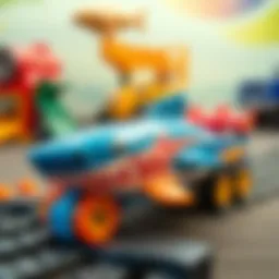 Colorful Hot Wheels shark set with tracks