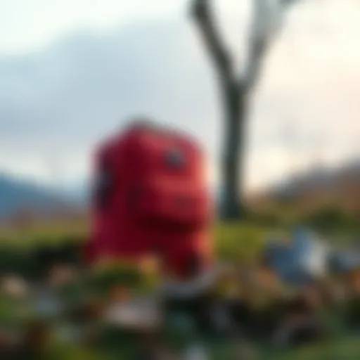 An elegant shot of the IKEA backpack in an outdoor setting, showcasing its versatile design and functionality.