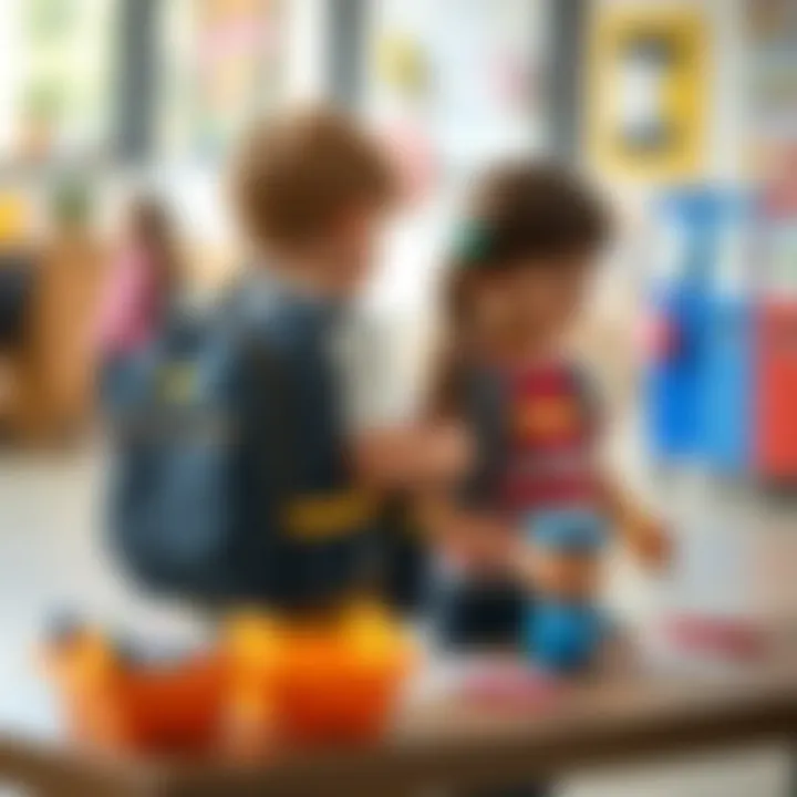 Children using the IKEA backpack during a school activity, illustrating its practicality in everyday life.