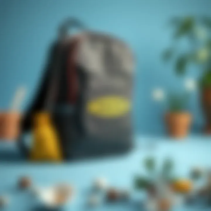 A sustainable perspective featuring the materials used in the IKEA backpack, emphasizing eco-friendly practices.