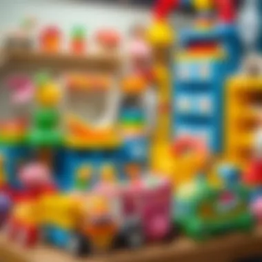 A vibrant display of children's toys designed for development and play